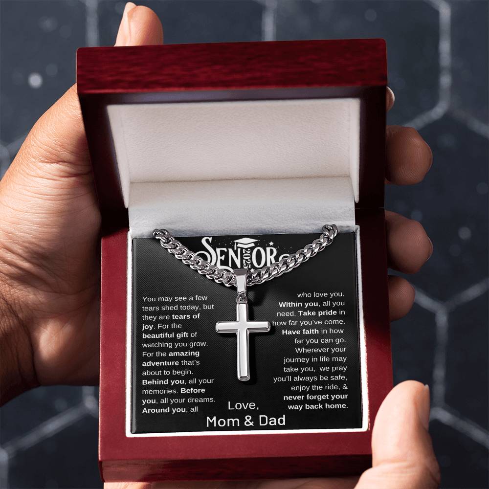 Faith & Future - Senior 2025 Graduation Cross Necklace