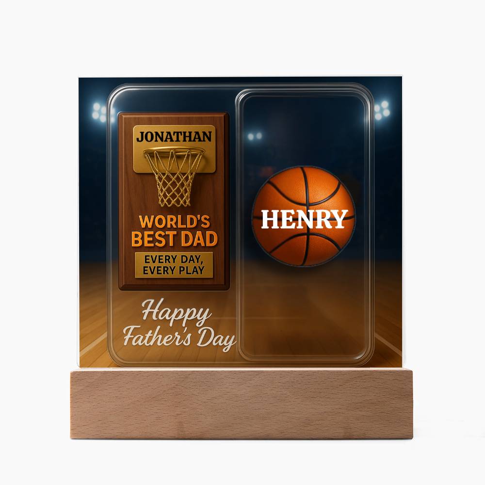 World's Best Dad — Every Day, Every Play | Personalized Basketball Award Acrylic Plaque
