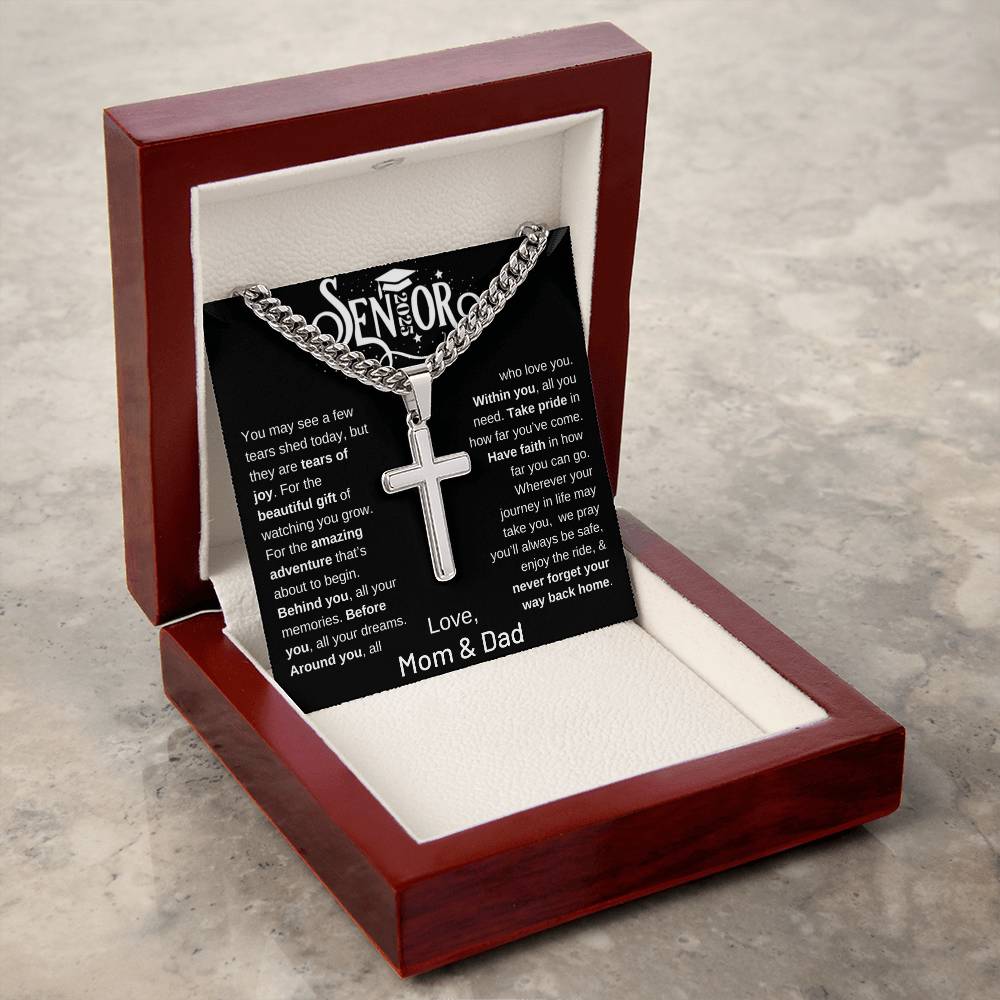 Faith & Future - Senior 2025 Graduation Cross Necklace