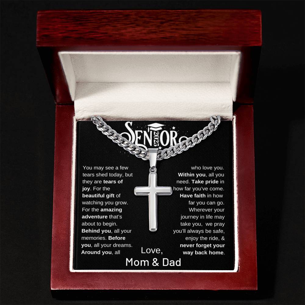 Faith & Future - Senior 2025 Graduation Cross Necklace