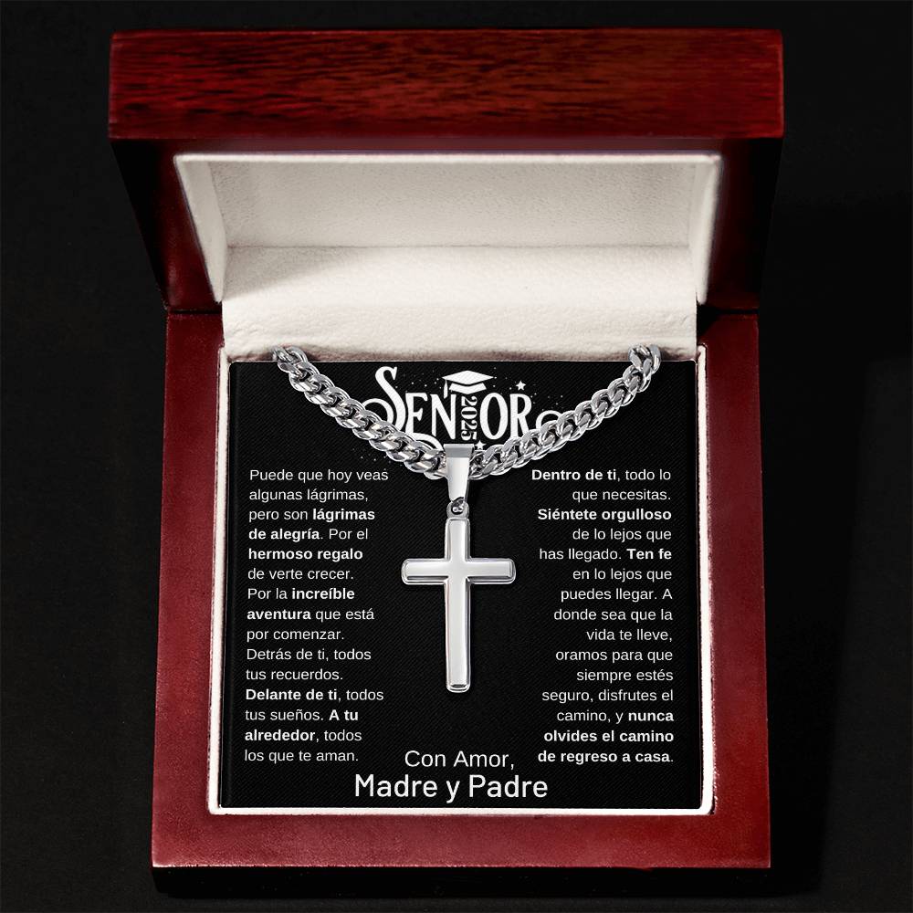 Fe y Futuro - Collar de Cruz de Graduación Senior 2025