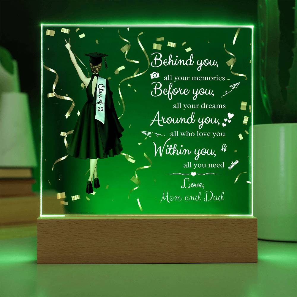 Personalized Graduation Acrylic Plaque | Class of '25 Keepsake | High School/College Grad Gift