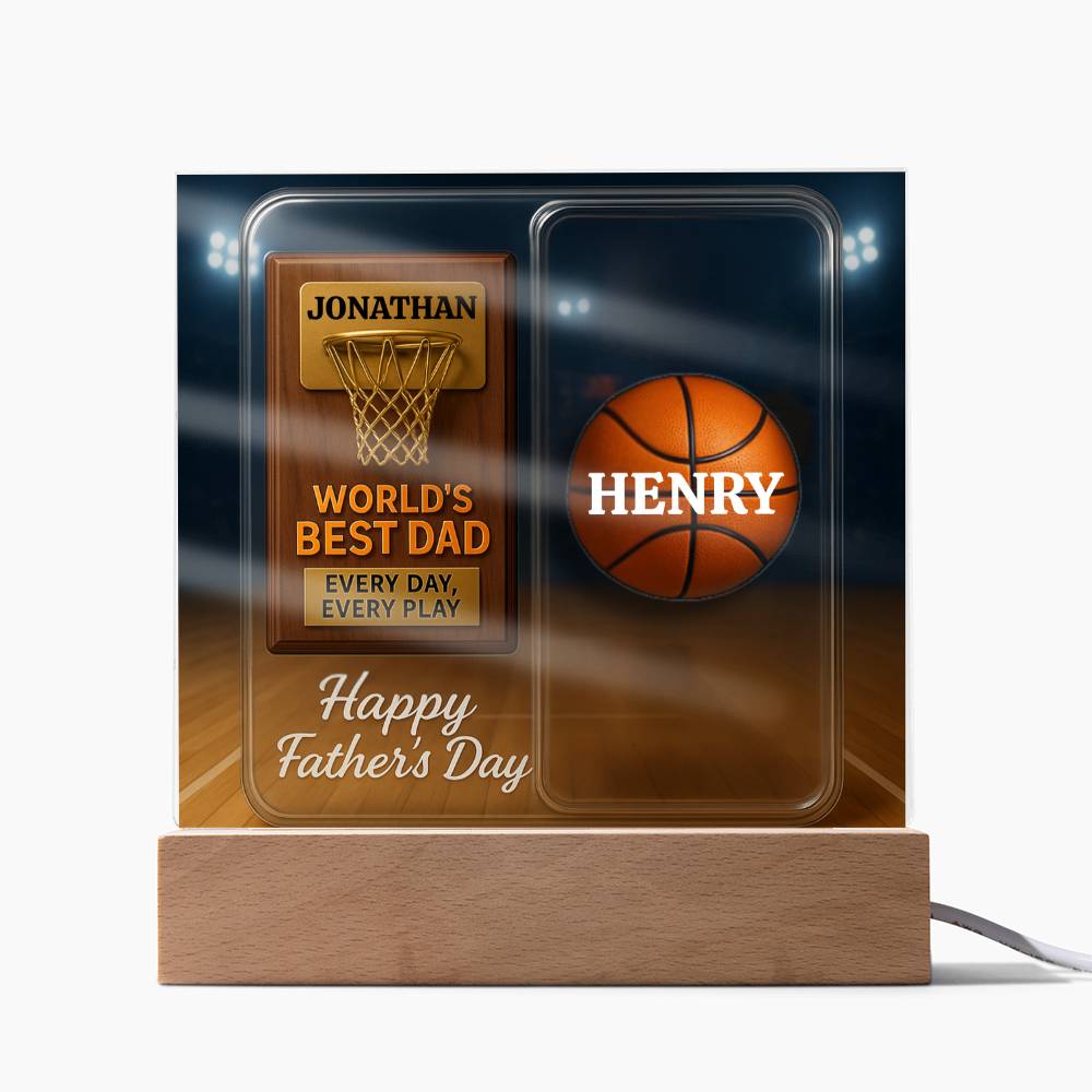 World's Best Dad — Every Day, Every Play | Personalized Basketball Award Acrylic Plaque