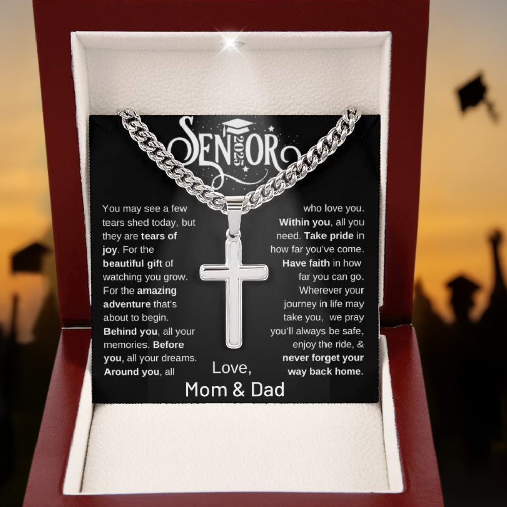 Faith & Future - Senior 2025 Graduation Cross Necklace