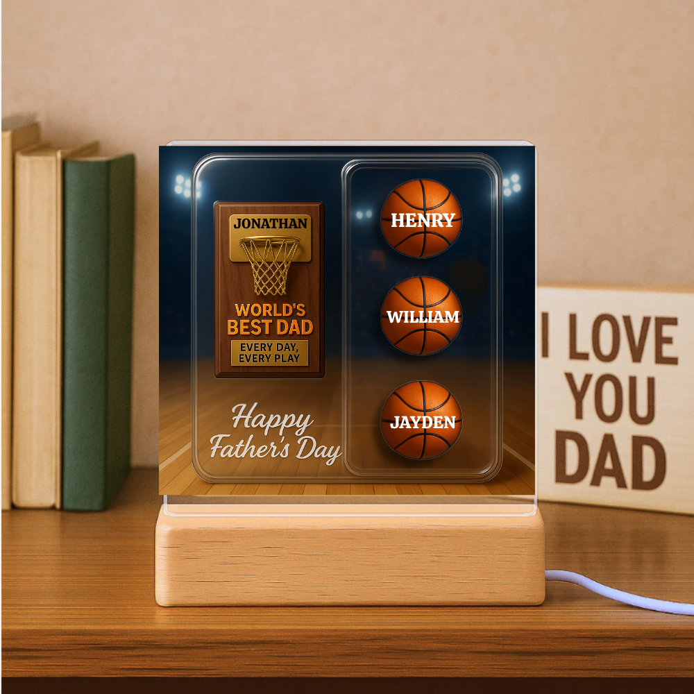 World's Best Dad — Every Day, Every Play | Personalized Basketball Award Acrylic Plaque