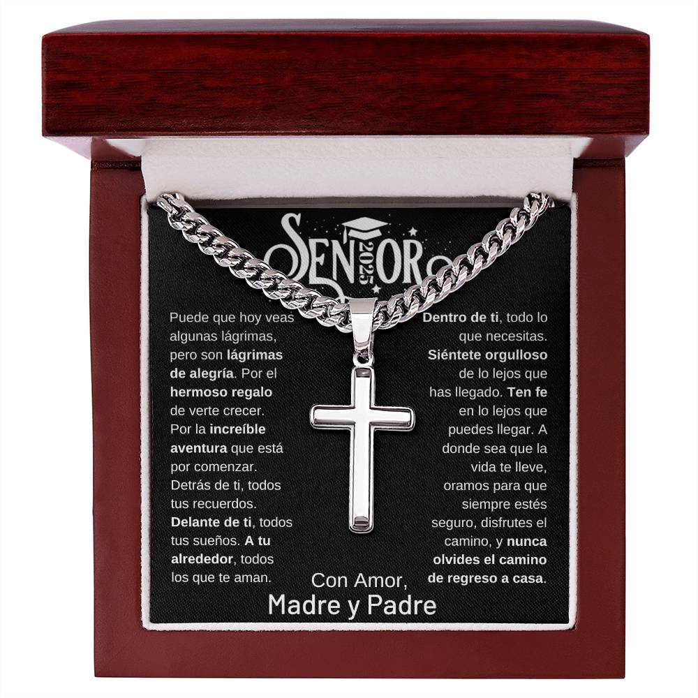 Fe y Futuro - Collar de Cruz de Graduación Senior 2025