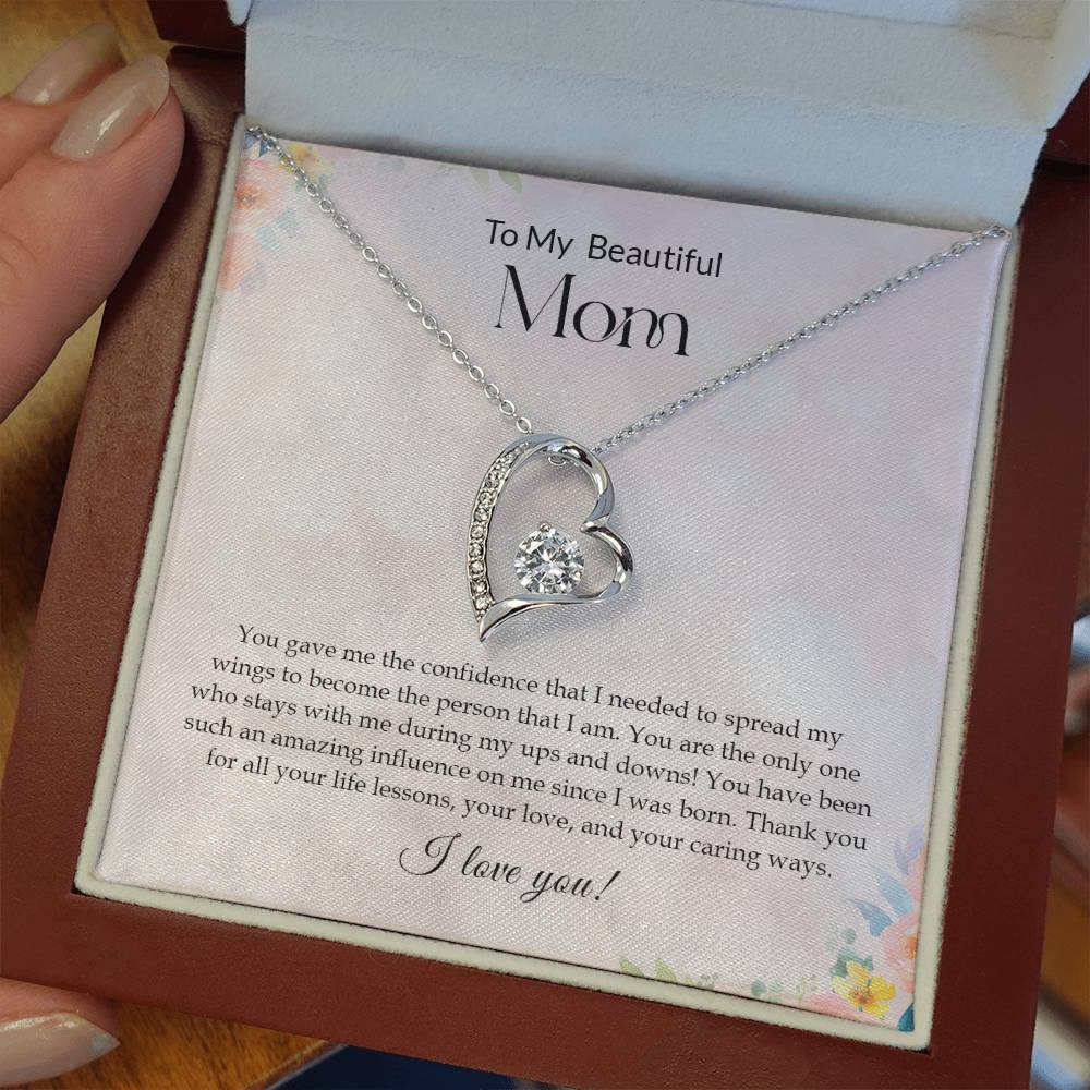 To My Beautiful Mom | I Love You - Forever Love Necklace