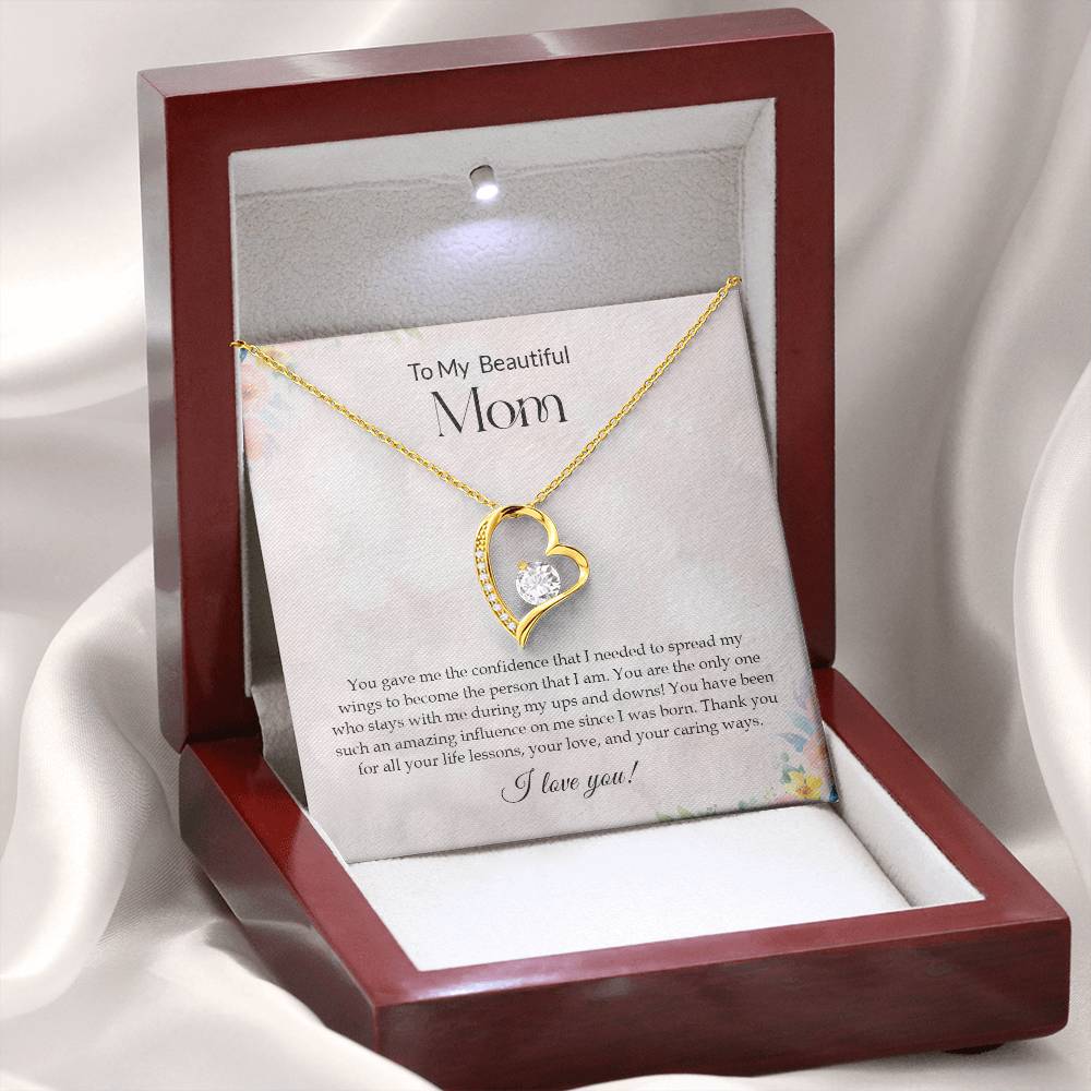 To My Beautiful Mom | I Love You - Forever Love Necklace