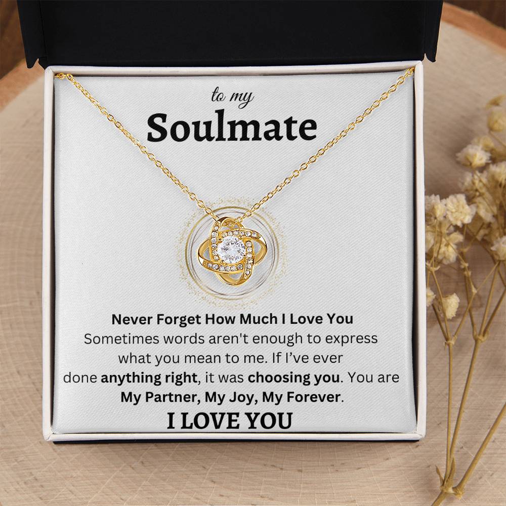 Never Forget How Much I Love You | To My Soulmate | Love Knot Necklace