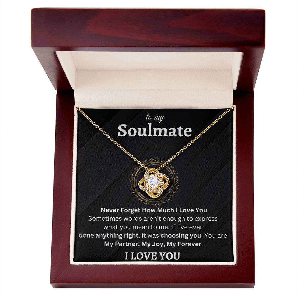 To My Soulmate | Never Forget How Much I Love You | Love Knot Necklace
