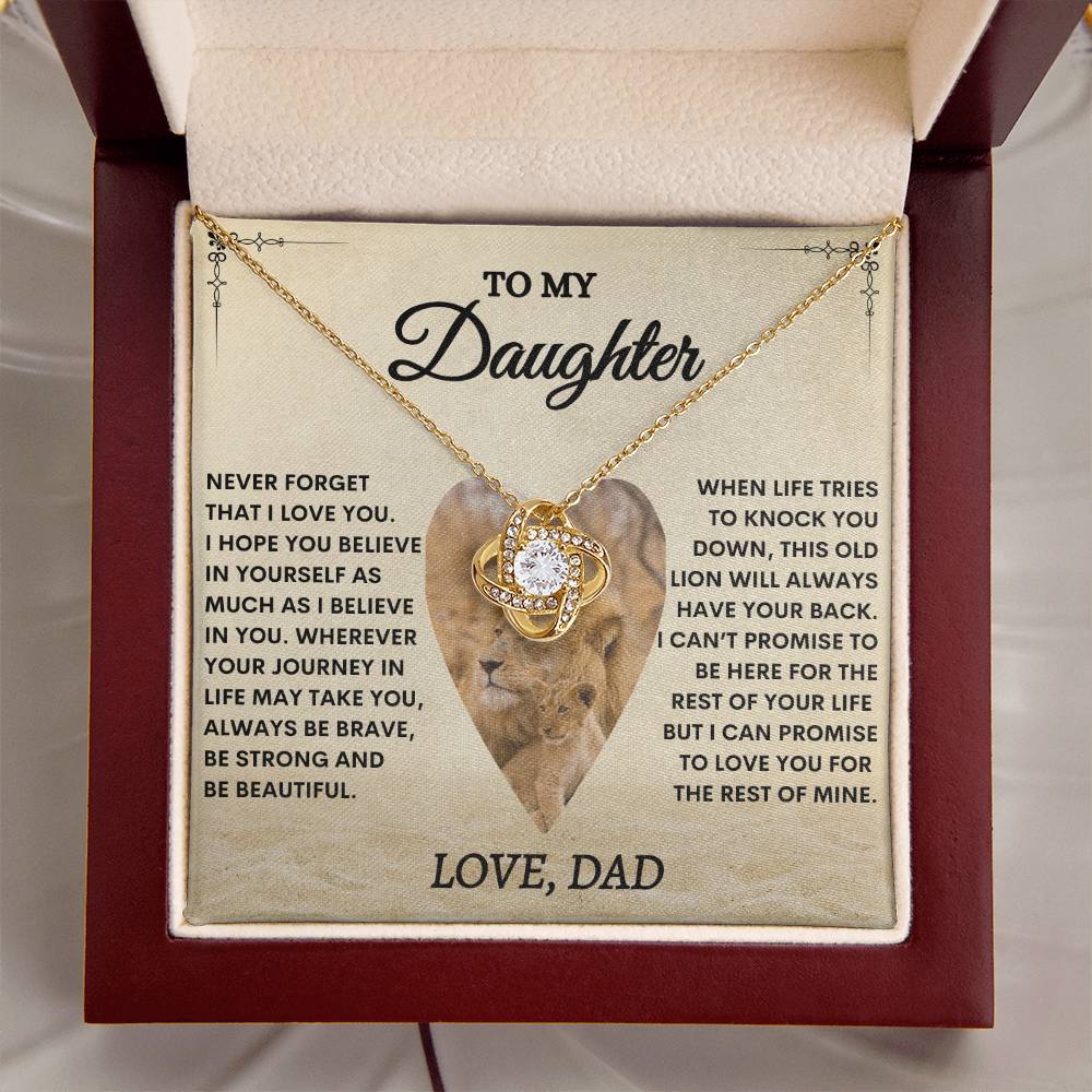 "BELIEVE IN YOURSELF" LOVE KNOT NECKLACE - DAUGHTER GIFT