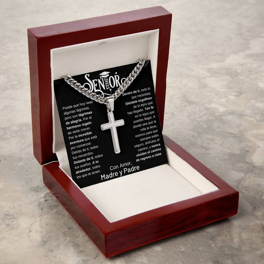 Fe y Futuro - Collar de Cruz de Graduación Senior 2025