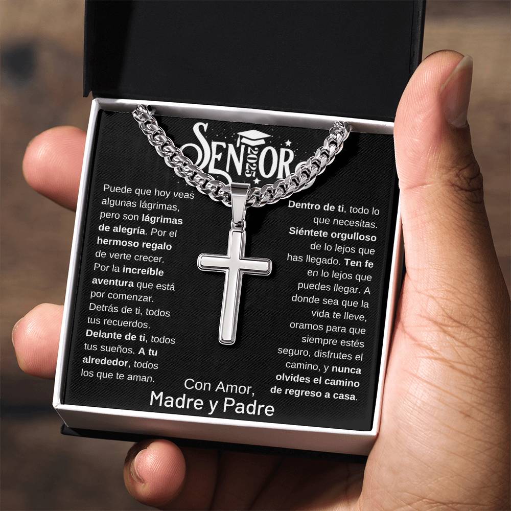 Fe y Futuro - Collar de Cruz de Graduación Senior 2025