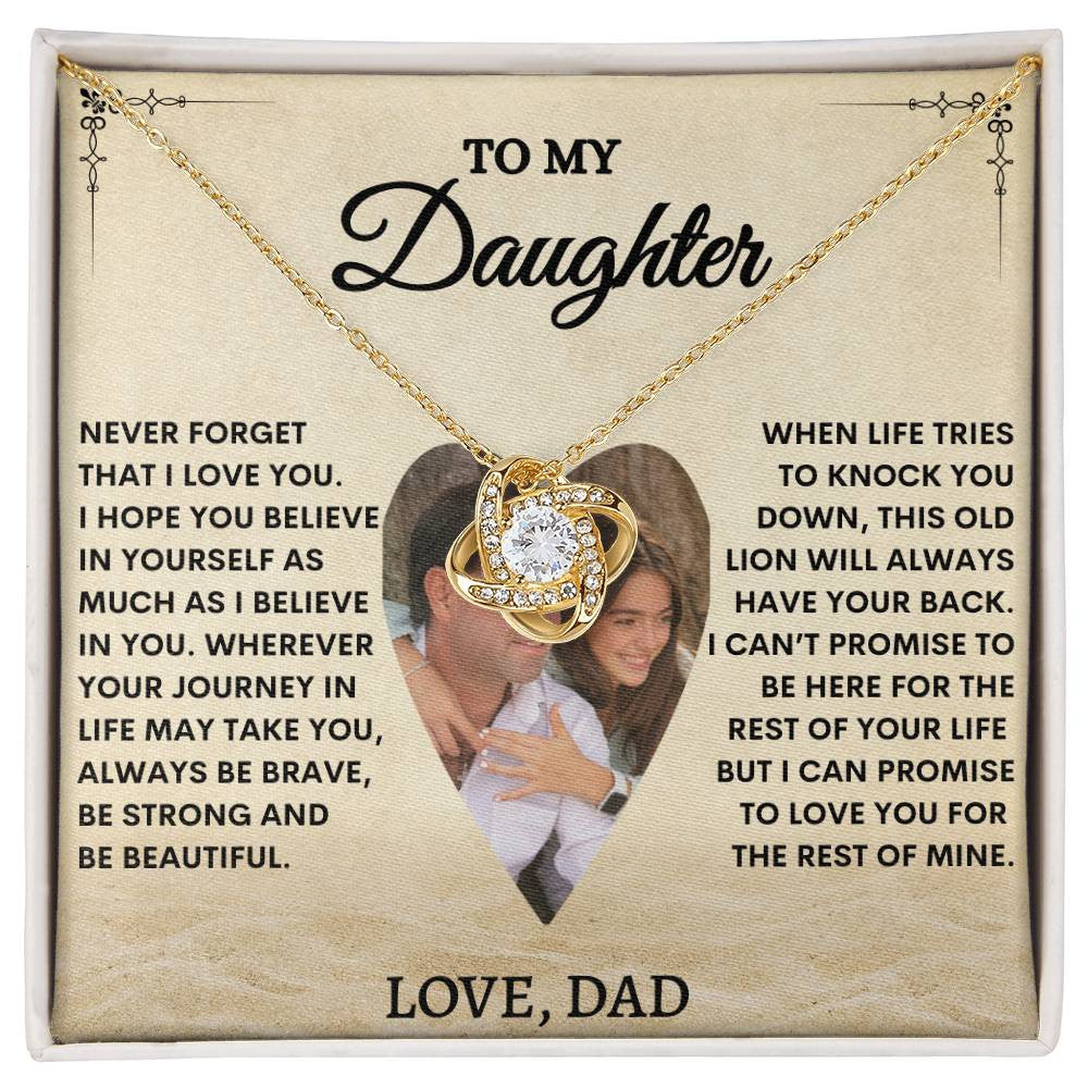 "A PROMISE TO LOVE YOU" LOVE KNOT NECKLACE - PERSONALIZED DAUGHTER GIFT