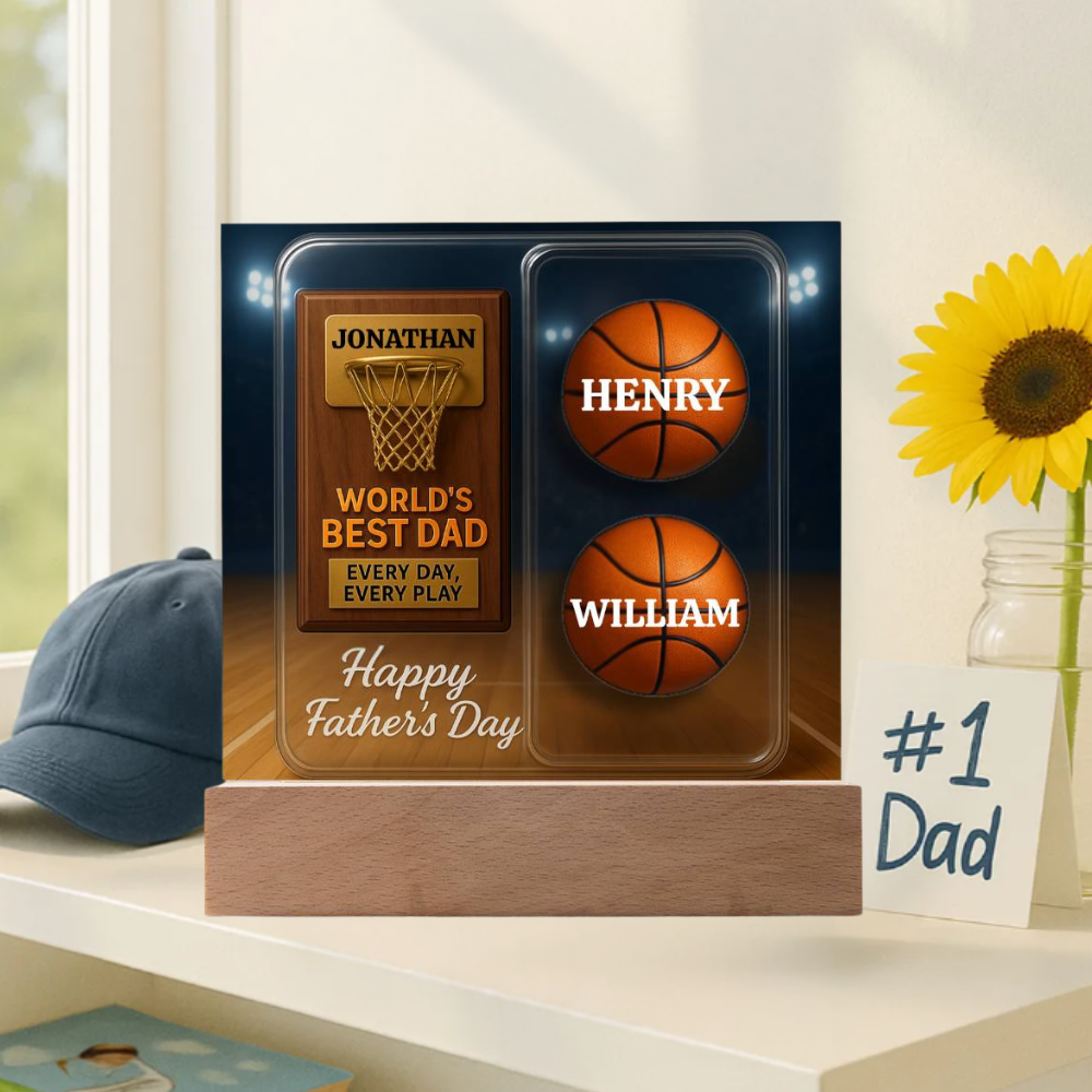 World's Best Dad — Every Day, Every Play | Personalized Basketball Award Acrylic Plaque