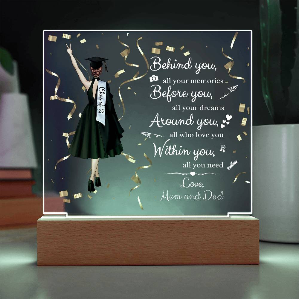 Personalized Graduation Acrylic Plaque | Class of '25 Keepsake | High School/College Grad Gift