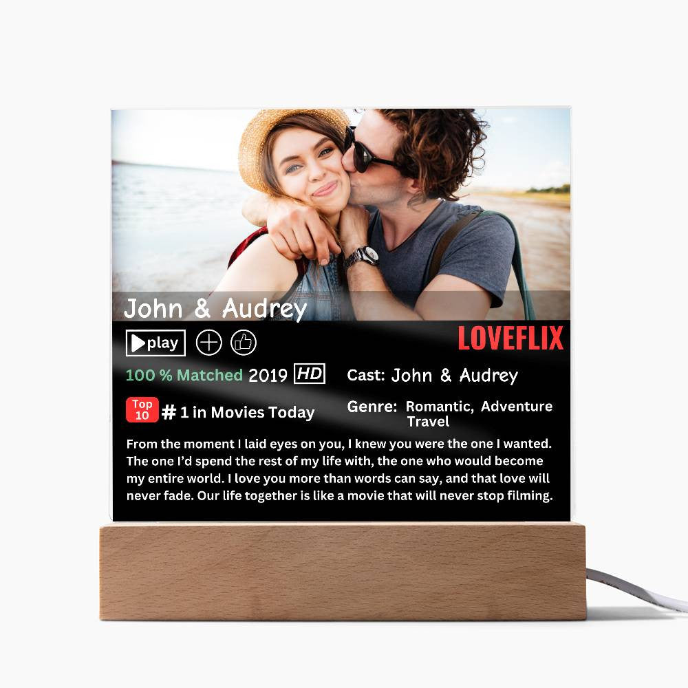 Personalized Loveflix Acryllic Plaque