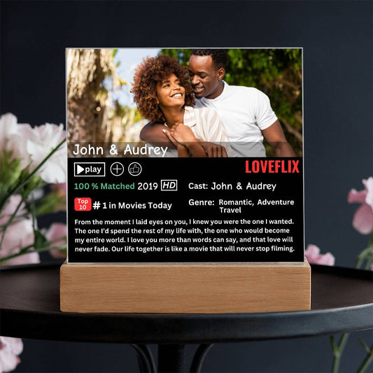 Personalized LOVEFLIX Acryllic Plaque