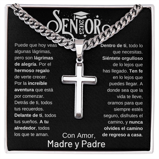 Fe y Futuro - Collar de Cruz de Graduación Senior 2025