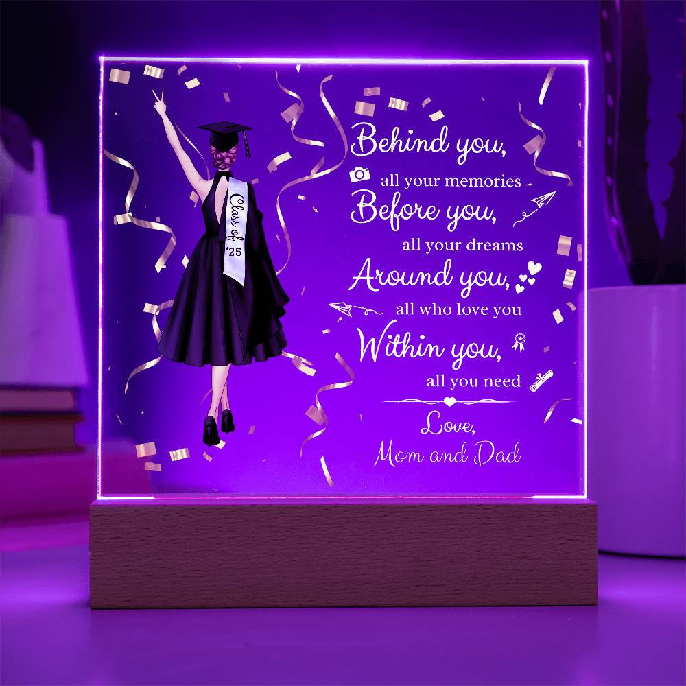 Personalized Graduation Acrylic Plaque | Class of '25 Keepsake | High School/College Grad Gift