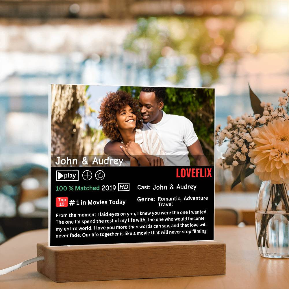 Personalized LOVEFLIX Acryllic Plaque