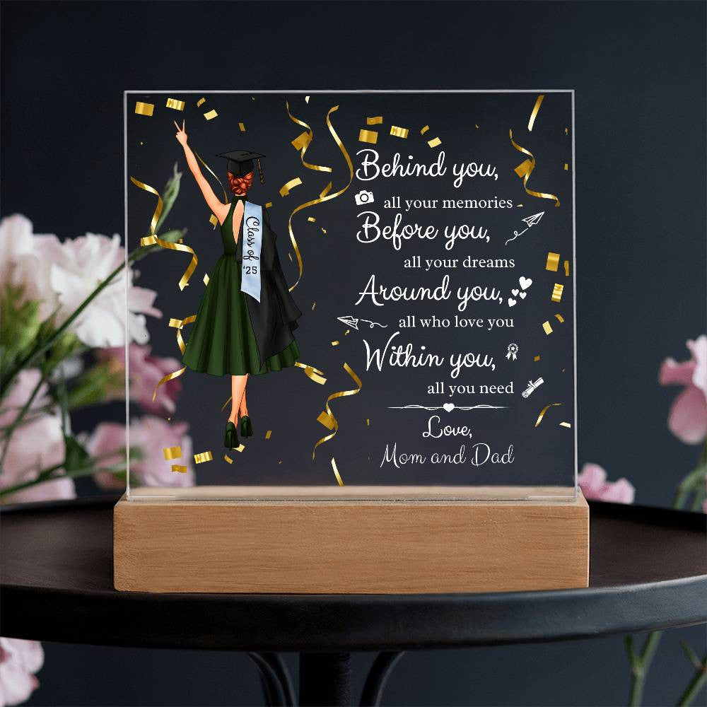 Personalized Graduation Acrylic Plaque | Class of '25 Keepsake | High School/College Grad Gift