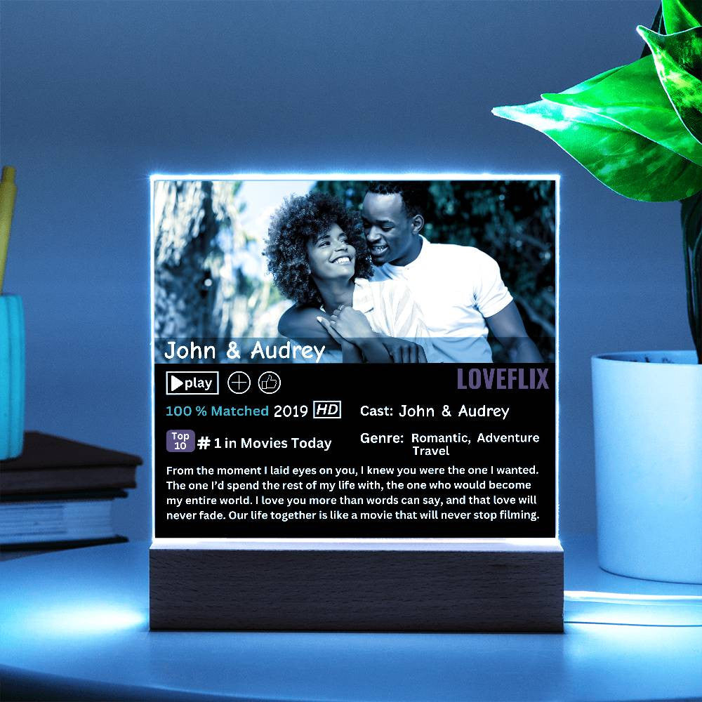 Personalized LOVEFLIX Acryllic Plaque