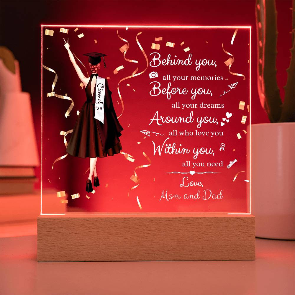 Personalized Graduation Acrylic Plaque | Class of '25 Keepsake | High School/College Grad Gift