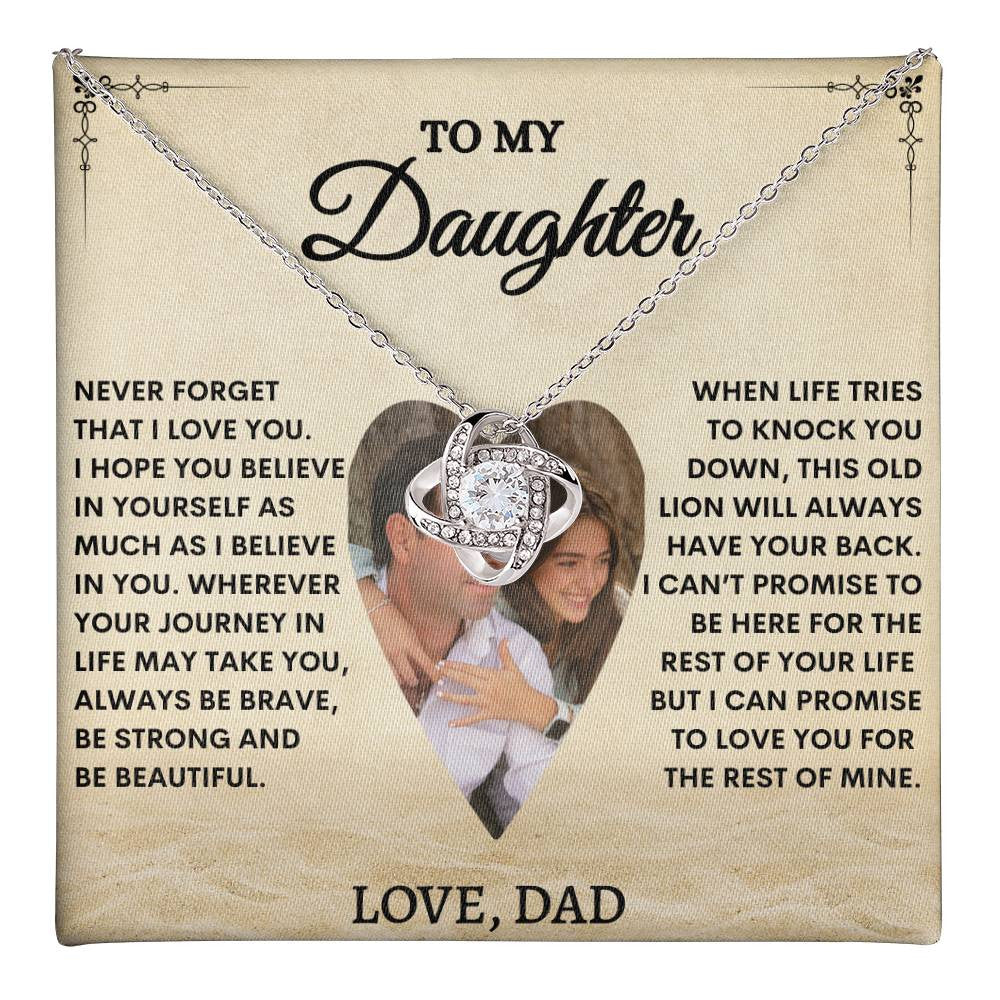 "A PROMISE TO LOVE YOU" LOVE KNOT NECKLACE - PERSONALIZED DAUGHTER GIFT
