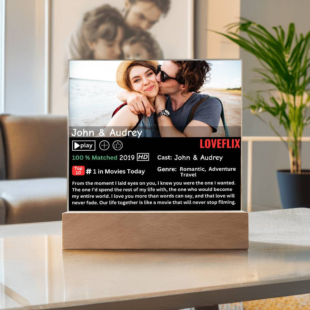 Personalized Loveflix Acryllic Plaque