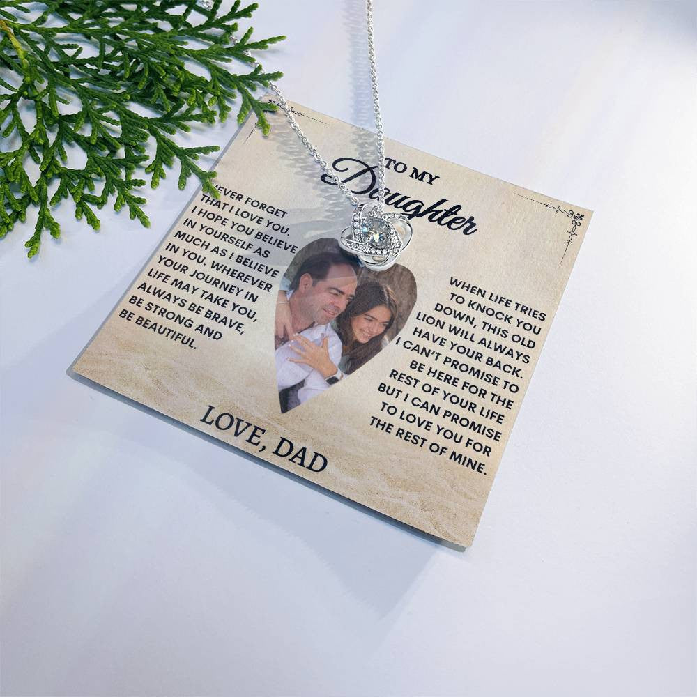 "A PROMISE TO LOVE YOU" LOVE KNOT NECKLACE - PERSONALIZED DAUGHTER GIFT