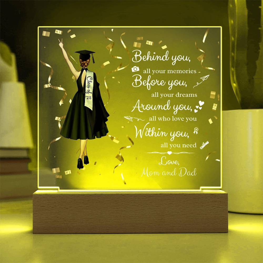 Personalized Graduation Acrylic Plaque | Class of '25 Keepsake | High School/College Grad Gift