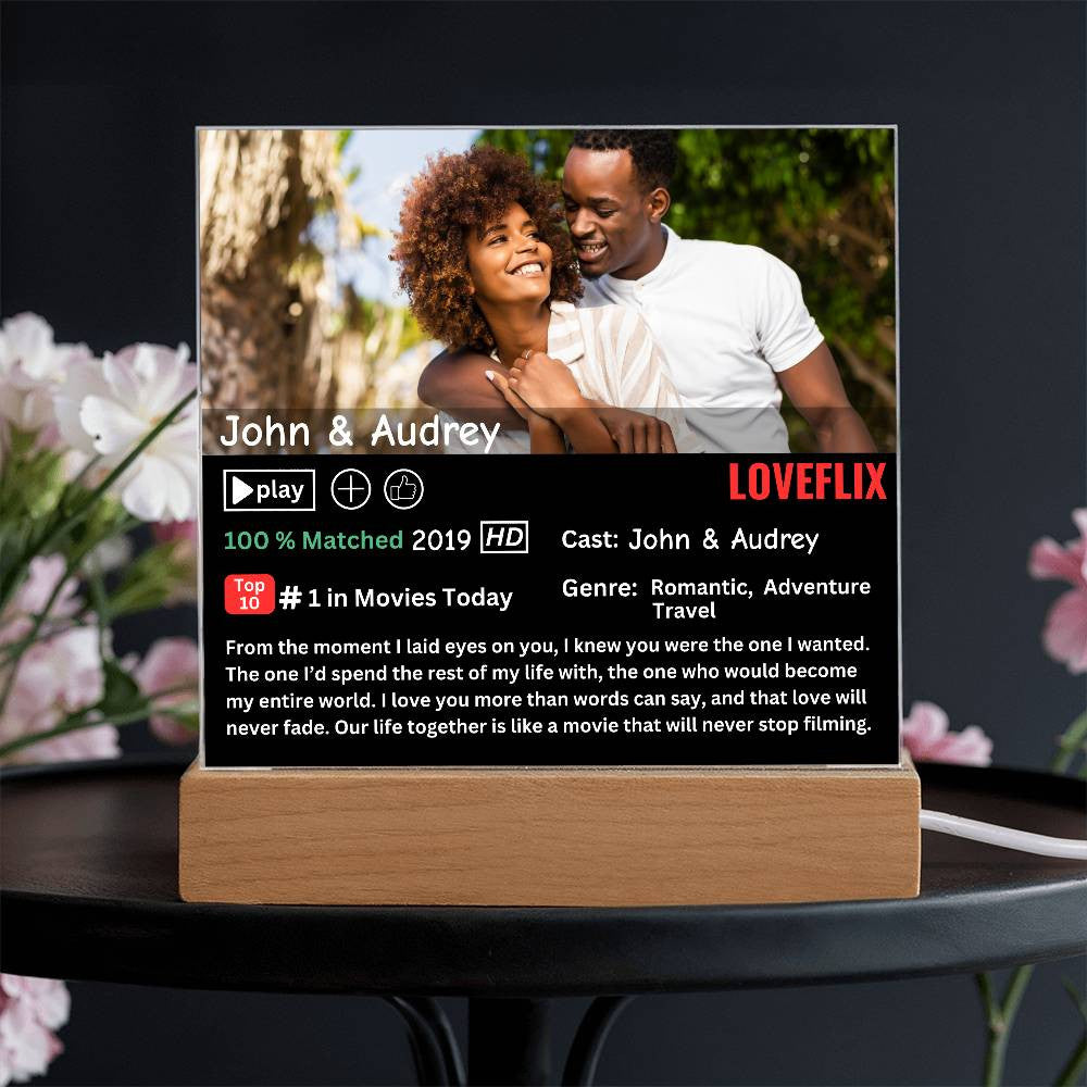 Personalized LOVEFLIX Acryllic Plaque