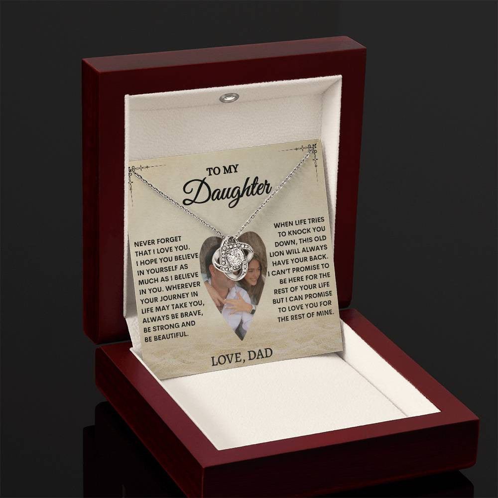 "A PROMISE TO LOVE YOU" LOVE KNOT NECKLACE - PERSONALIZED DAUGHTER GIFT
