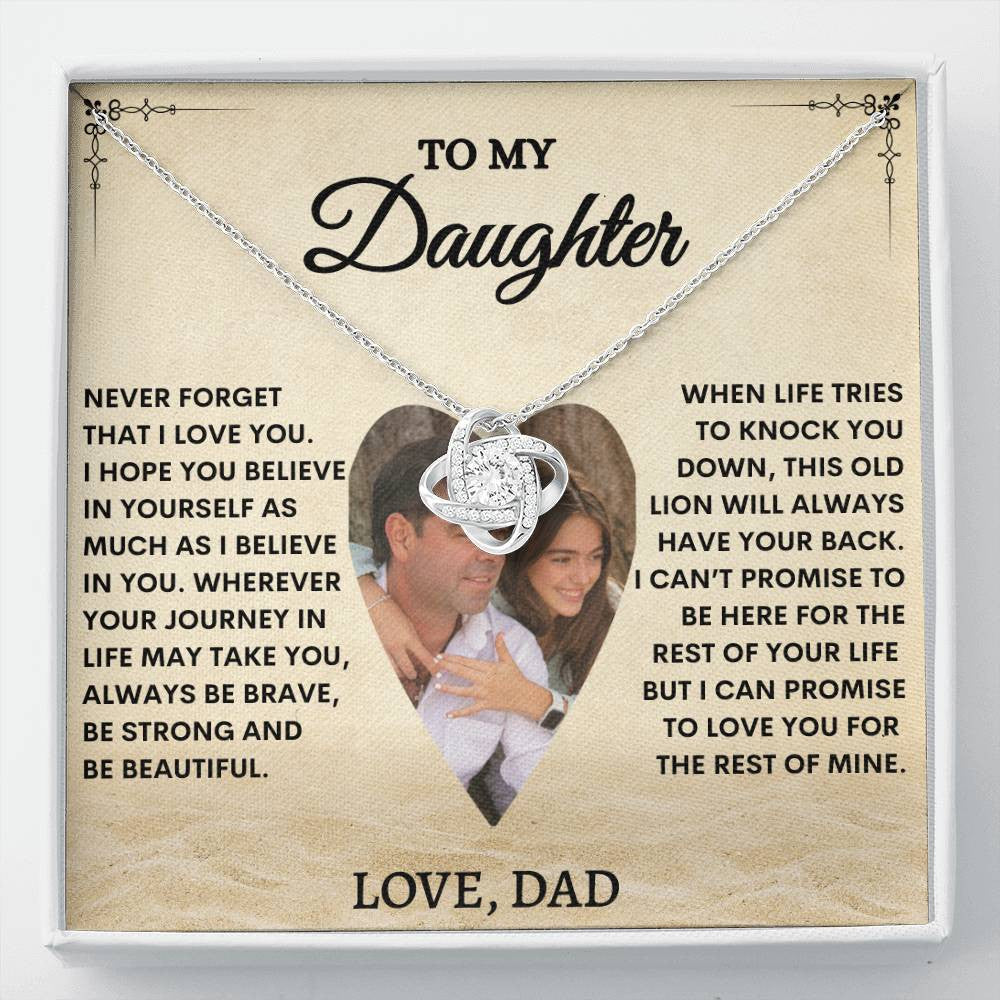 "A PROMISE TO LOVE YOU" LOVE KNOT NECKLACE - PERSONALIZED DAUGHTER GIFT