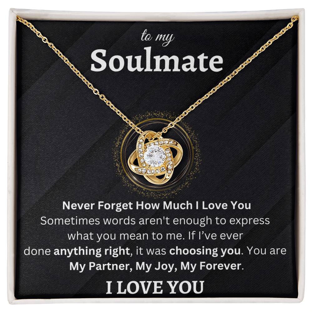 To My Soulmate | Never Forget How Much I Love You | Love Knot Necklace