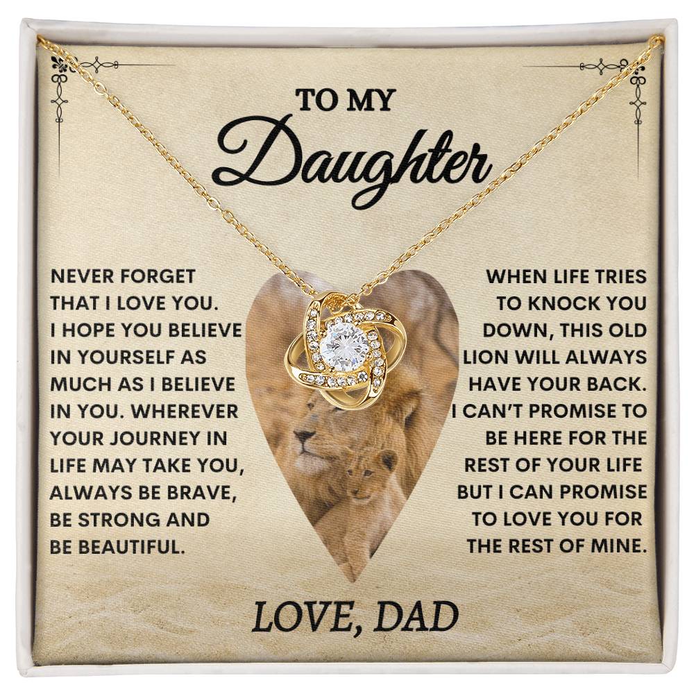 "BELIEVE IN YOURSELF" LOVE KNOT NECKLACE - DAUGHTER GIFT