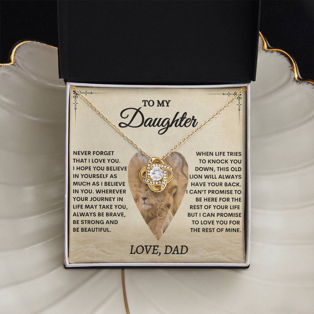 "BELIEVE IN YOURSELF" LOVE KNOT NECKLACE - DAUGHTER GIFT