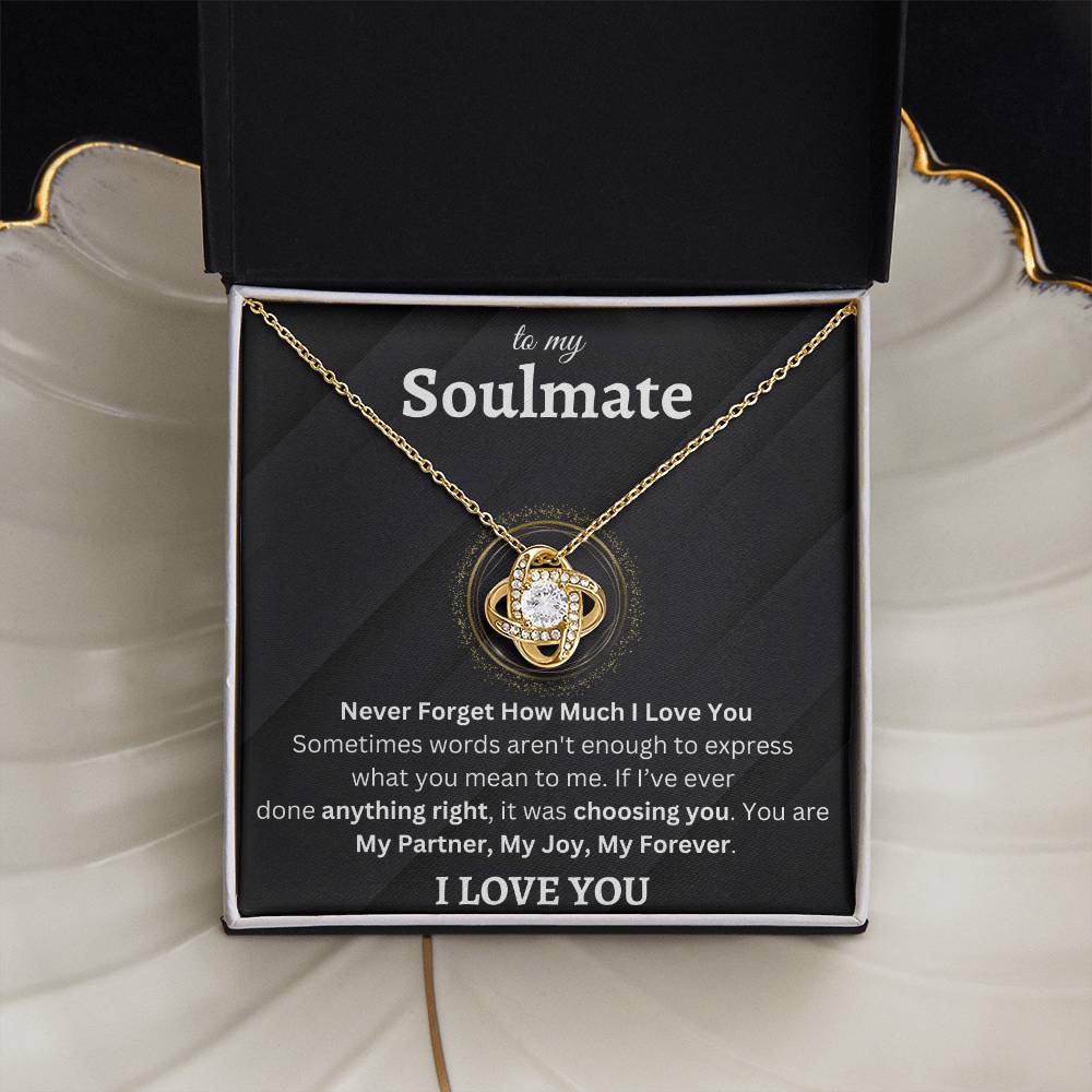 To My Soulmate | Never Forget How Much I Love You | Love Knot Necklace