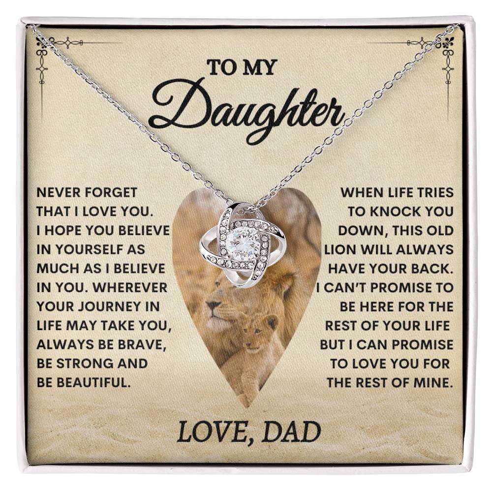 "BELIEVE IN YOURSELF" LOVE KNOT NECKLACE - DAUGHTER GIFT