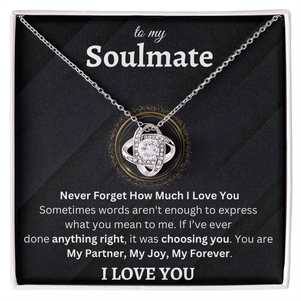 To My Soulmate | Never Forget How Much I Love You | Love Knot Necklace
