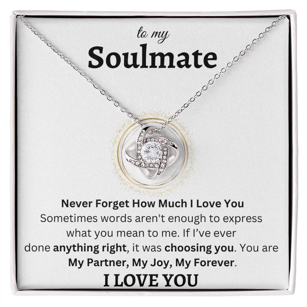 Never Forget How Much I Love You | To My Soulmate | Love Knot Necklace