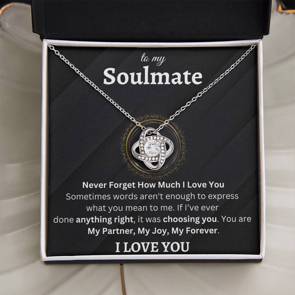 To My Soulmate | Never Forget How Much I Love You | Love Knot Necklace