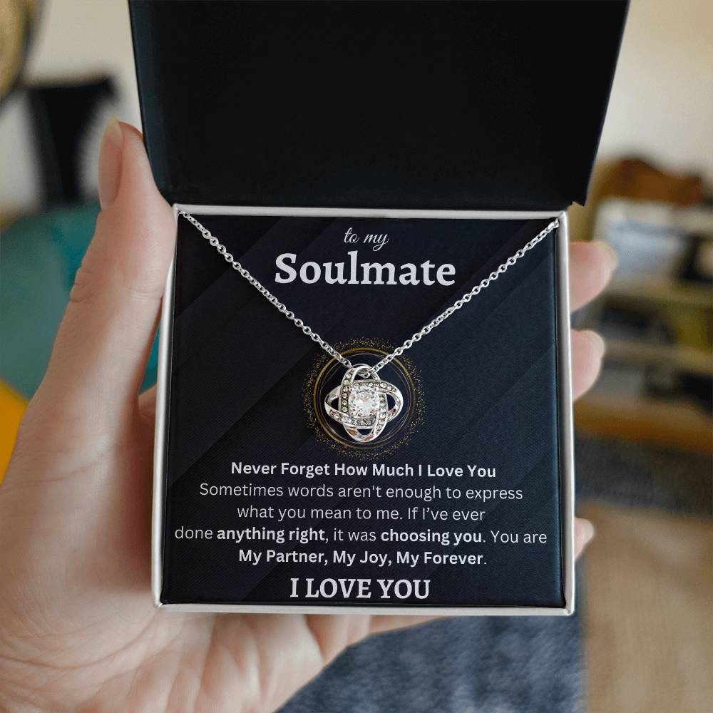 To My Soulmate | Never Forget How Much I Love You | Love Knot Necklace