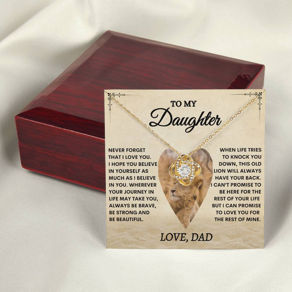 "BELIEVE IN YOURSELF" LOVE KNOT NECKLACE - DAUGHTER GIFT