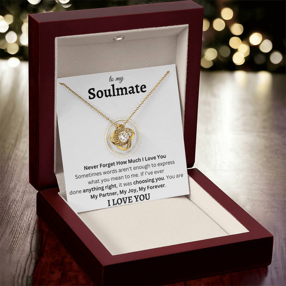 Never Forget How Much I Love You | To My Soulmate | Love Knot Necklace