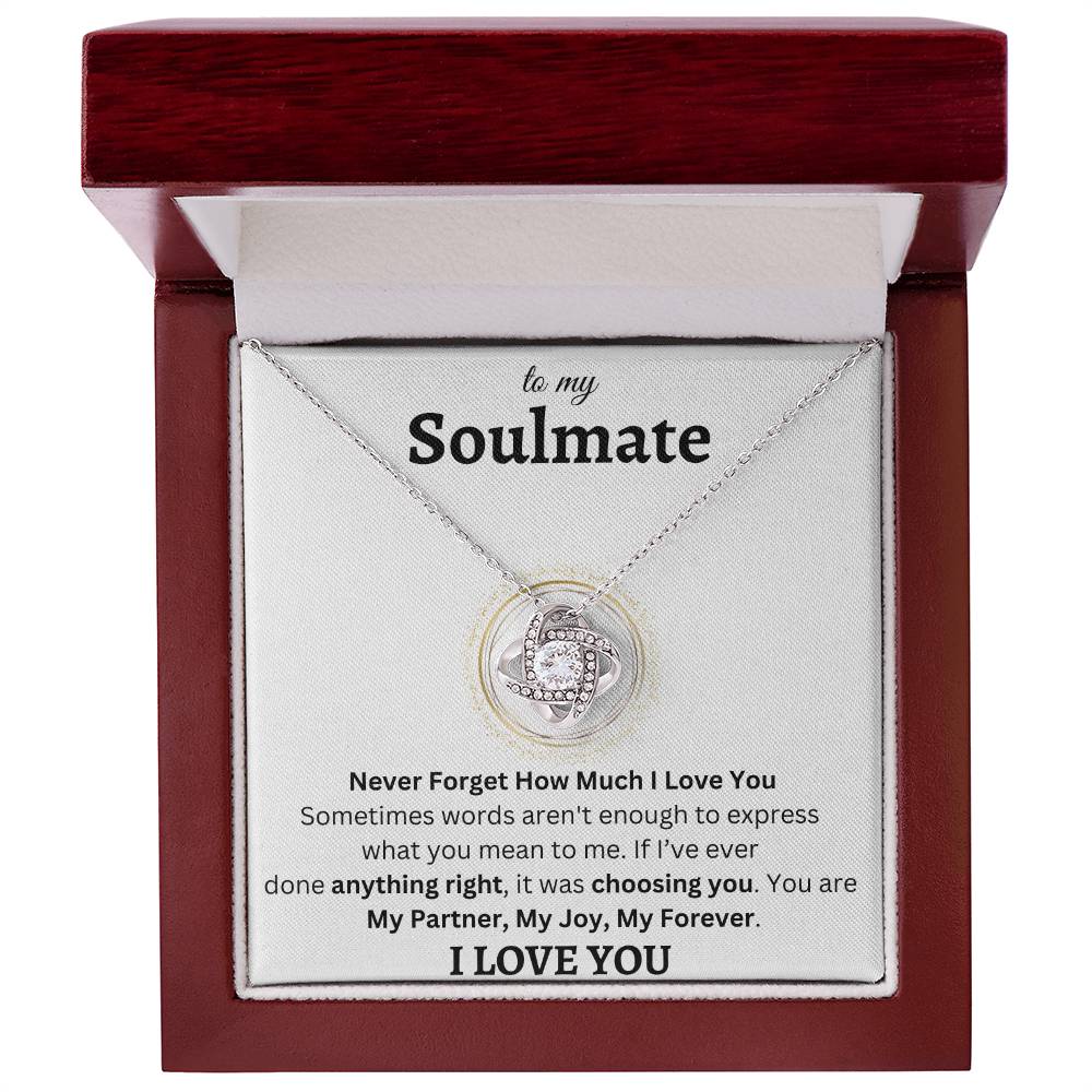 Never Forget How Much I Love You | To My Soulmate | Love Knot Necklace
