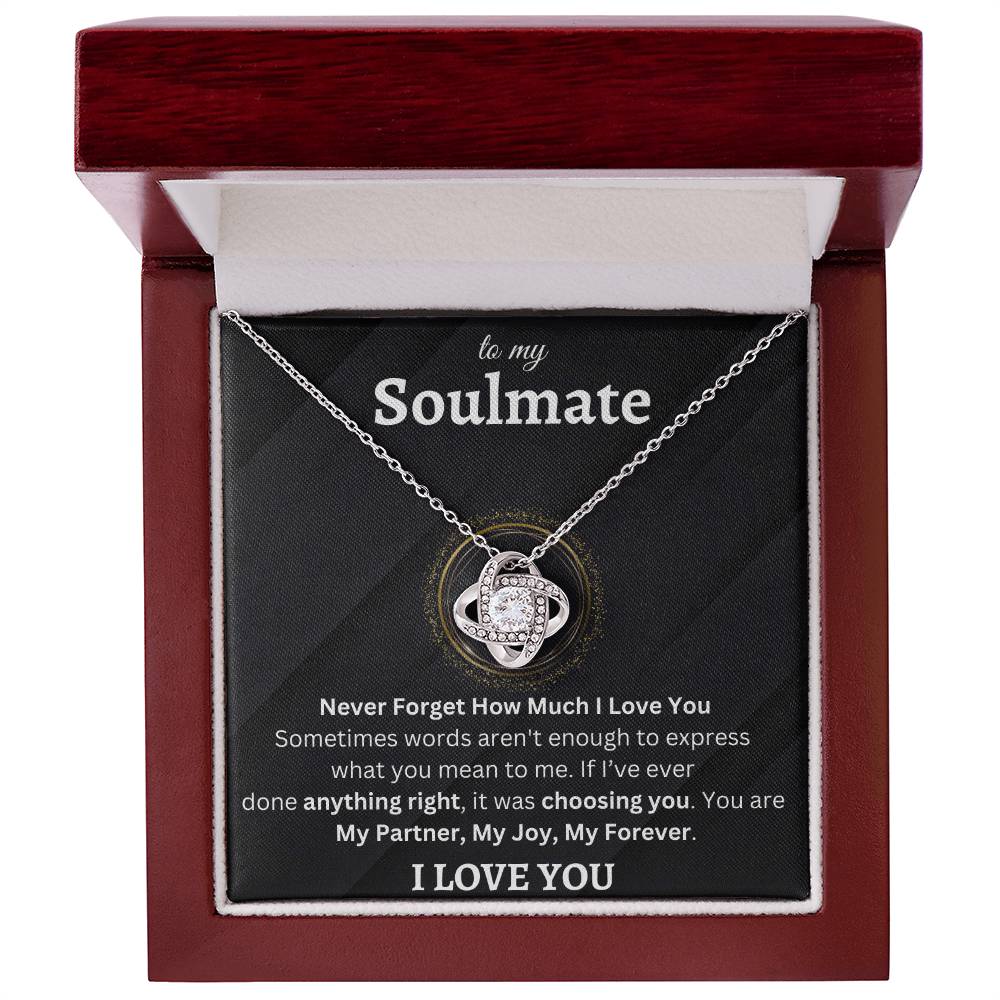 To My Soulmate | Never Forget How Much I Love You | Love Knot Necklace
