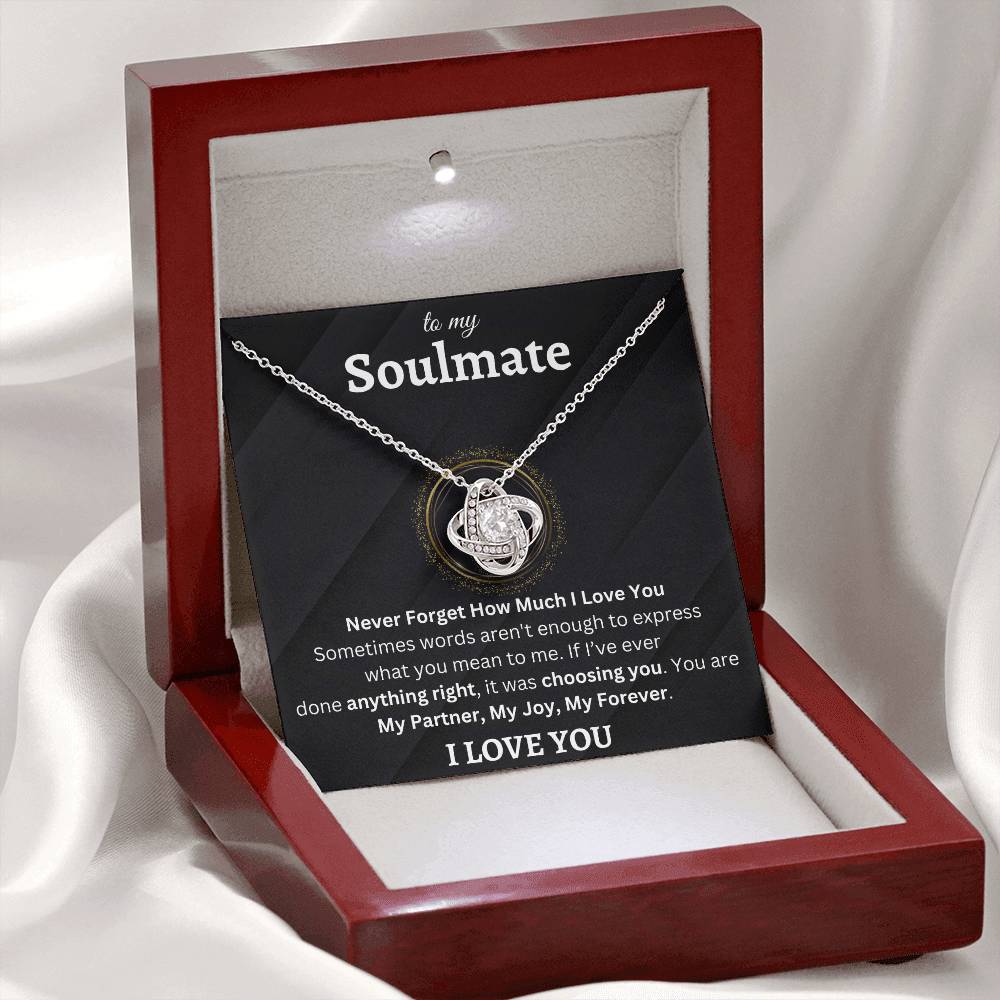 To My Soulmate | Never Forget How Much I Love You | Love Knot Necklace