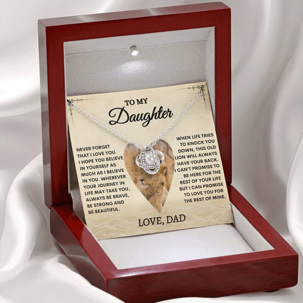 "BELIEVE IN YOURSELF" LOVE KNOT NECKLACE - DAUGHTER GIFT